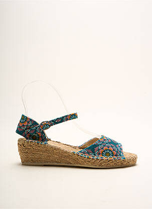 Espadrilles tissage toile talon de 4 à 6cm bleu LA FIANCEE DU MEKONG femme