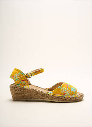Espadrilles tissage toile talon de 4 à 6cm jaune LA FIANCEE DU MEKONG femme