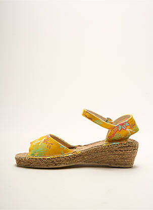 Espadrilles tissage toile talon de 4 à 6cm jaune LA FIANCEE DU MEKONG femme