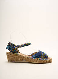 Espadrilles tissage toile talon de 4 à 6cm bleu LA FIANCEE DU MEKONG femme