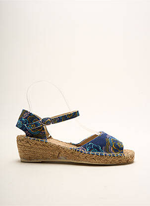 Espadrilles tissage toile talon de 4 à 6cm bleu LA FIANCEE DU MEKONG femme