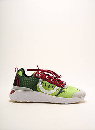 Baskets empiècements bout rond vert PLAYHAT homme