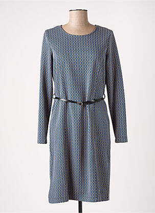 Robe mi-longue manches longues manches longues bleu DIANE LAURY femme