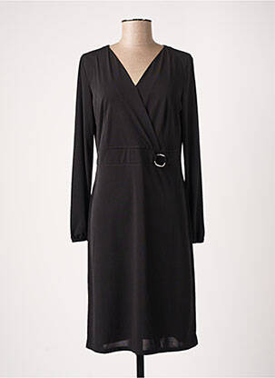 Robe mi-longue manches longues manches longues noir DIANE LAURY femme