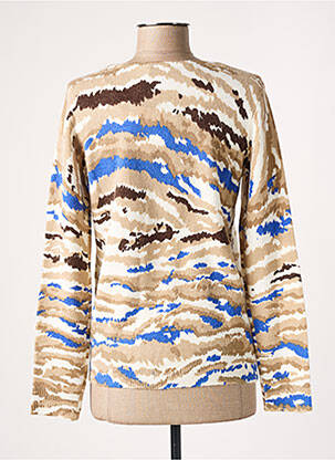 Pull finition bords-côtes manches longues beige DIANE LAURY femme