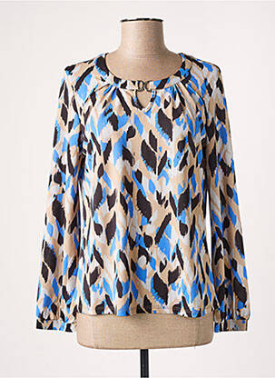Top tissage crêpe manches longues bleu DIANE LAURY femme