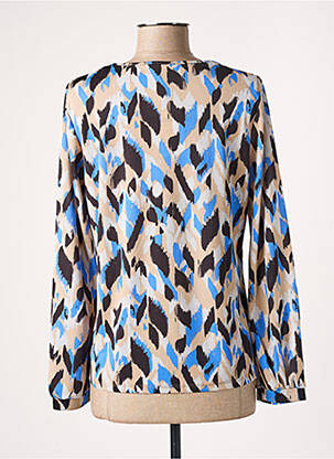 Top tissage crêpe manches longues bleu DIANE LAURY femme