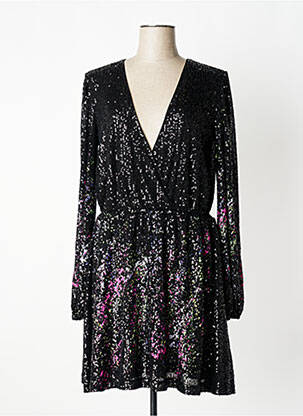 Robe mi-longue coupe fluide manches longues noir TWINSET femme
