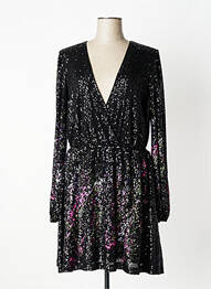Robe mi-longue coupe fluide manches longues noir TWINSET femme