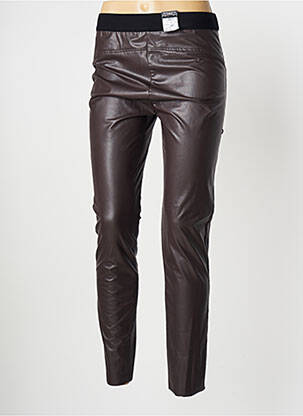 Pantalon slim taille élastique taille normale marron ZERRES femme