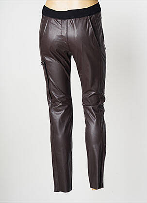 Pantalon slim taille élastique taille normale marron ZERRES femme