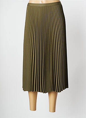 Jupe mi-longue taille normale vert SET femme