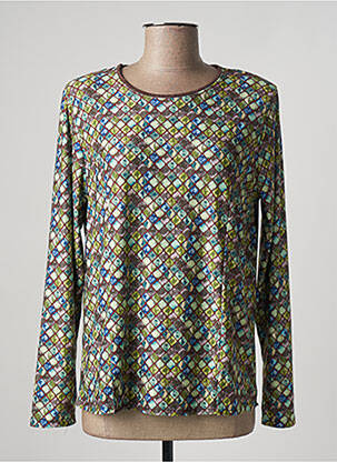 Top stretch manches longues vert GENUINE femme