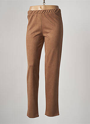 Pantalon droit stretch taille normale beige UNICA PLUS femme