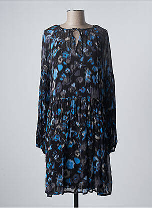 Robe mi-longue coupe fluide manches longues bleu B.YOUNG femme