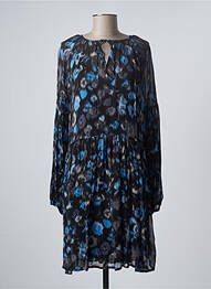 Robe mi-longue coupe fluide manches longues bleu B.YOUNG femme