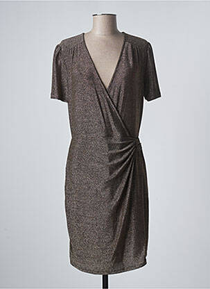 Robe mi-longue manches courtes manches courtes beige LA PETITE ETOILE femme