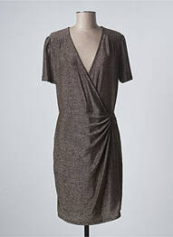 Robe mi-longue manches courtes manches courtes beige LA PETITE ETOILE femme