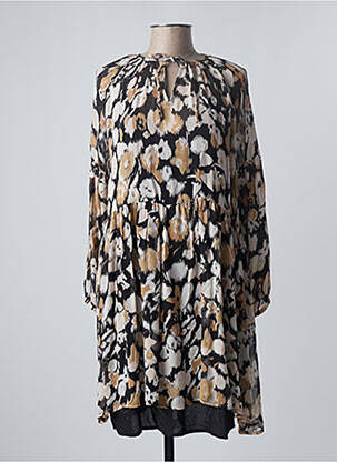Robe courte coupe fluide manches longues noir B.YOUNG femme