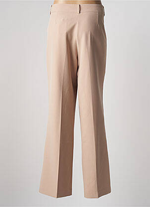 Pantalon large fermeture zippée sous rabat boutonné taille haute beige GEISHA femme