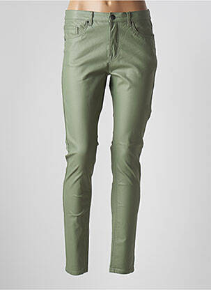 Pantalon slim tissage enduit taille normale vert B.YOUNG femme