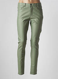 Pantalon slim tissage enduit taille normale vert B.YOUNG femme