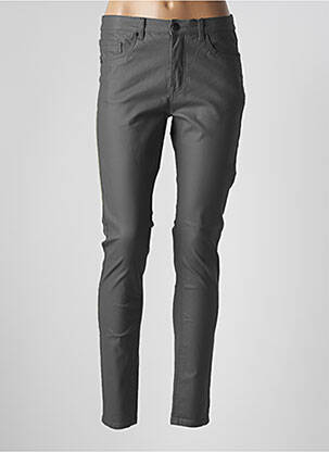 Pantalon slim tissage enduit taille normale gris B.YOUNG femme