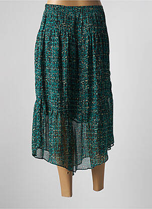 Jupe mi-longue taille haute vert RUE MAZARINE femme