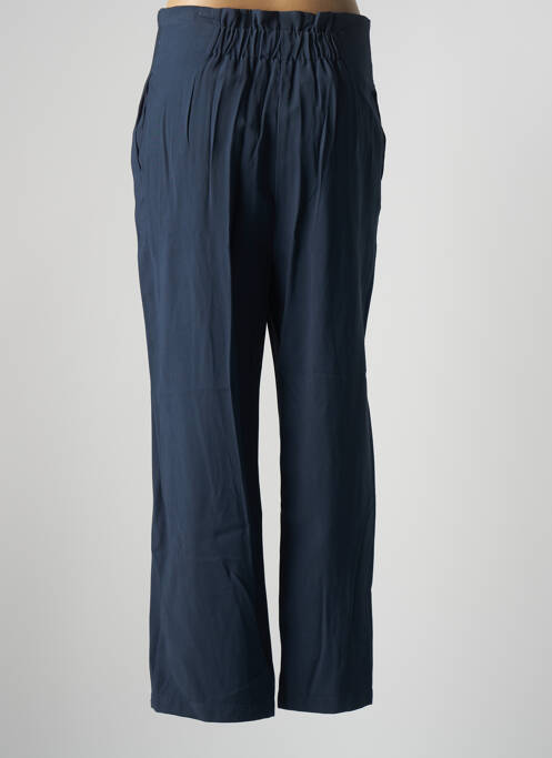 Pantalon large taille à pinces taille haute bleu RUE MAZARINE femme
