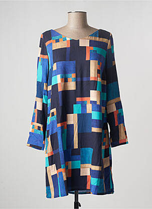 Robe courte manches longues manches longues bleu SURKANA femme
