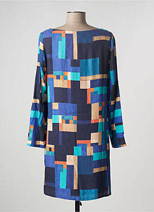 Robe courte manches longues manches longues bleu SURKANA femme