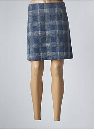 Jupe courte coupe droite bleu LA FEE MARABOUTEE femme