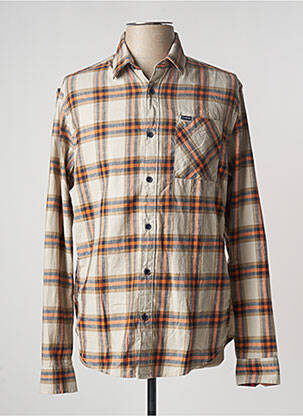 Chemise manches longues poches poitrine beige GARCIA homme