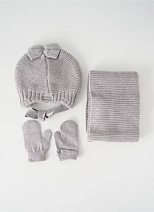 Bonnet fermeture liens à nouer gris MAYORAL fille