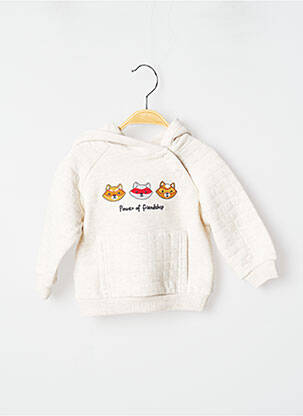 Sweat-shirt à capuche col v manches longues beige MAYORAL garcon