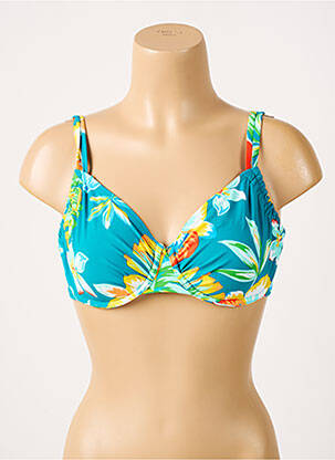 Haut de maillot de bain stretch haut soutien-gorge emboitant vert BELCOR femme
