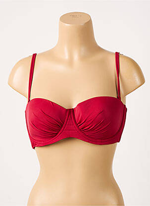 Haut de maillot de bain bretelles élastiquées amovibles haut soutien-gorge moulé rouge BELCOR femme