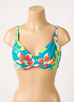 Haut de maillot de bain stretch haut soutien-gorge emboitant vert BELCOR femme