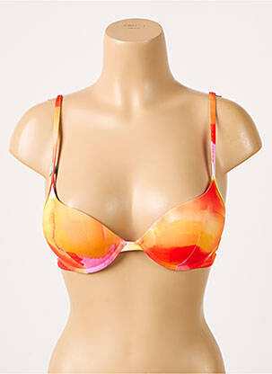 Haut de maillot de bain stretch haut soutien-gorge push-up orange CHERRY BEACH femme
