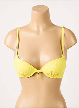 Haut de maillot de bain stretch haut soutien-gorge push-up jaune CHERRY BEACH femme