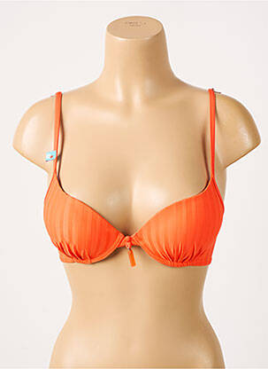 Haut de maillot de bain stretch haut soutien-gorge push-up orange CHERRY BEACH femme