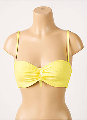 Haut de maillot de bain stretch haut soutien-gorge moulé jaune CHERRY BEACH femme