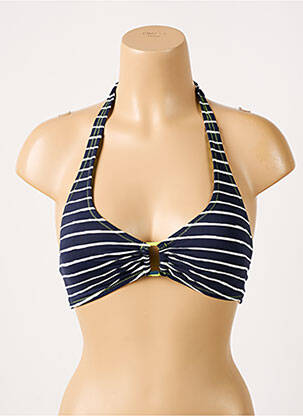 Haut de maillot de bain stretch haut soutien-gorge moulé bleu CHERRY BEACH femme