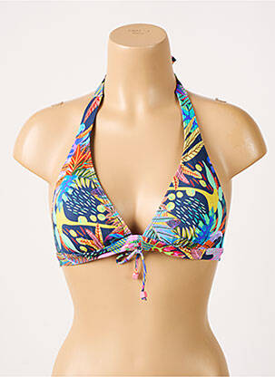 Haut de maillot de bain stretch haut soutien-gorge avec mousse de rembourrage amovible bleu CHERRY BEACH femme