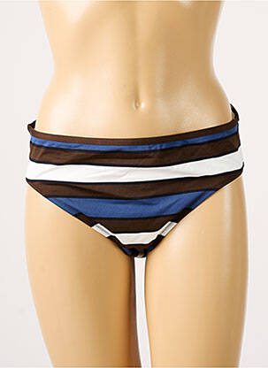 Bas de maillot de bain imprimé rayures culotte bleu BELCOR femme