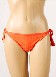 Bas de maillot de bain imprimé rayures bikini orange CHERRY BEACH femme