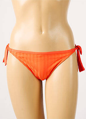 Bas de maillot de bain imprimé rayures bikini orange CHERRY BEACH femme