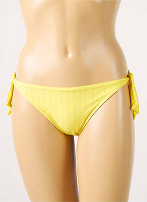 Bas de maillot de bain imprimé rayures bikini jaune CHERRY BEACH femme