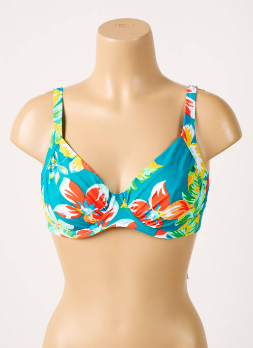 Haut de maillot de bain stretch haut soutien-gorge emboitant vert BELCOR femme