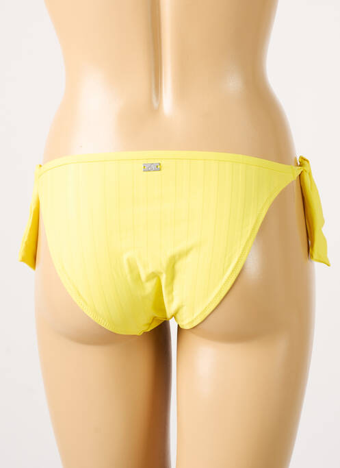 Bas de maillot de bain imprimé rayures bikini jaune CHERRY BEACH femme